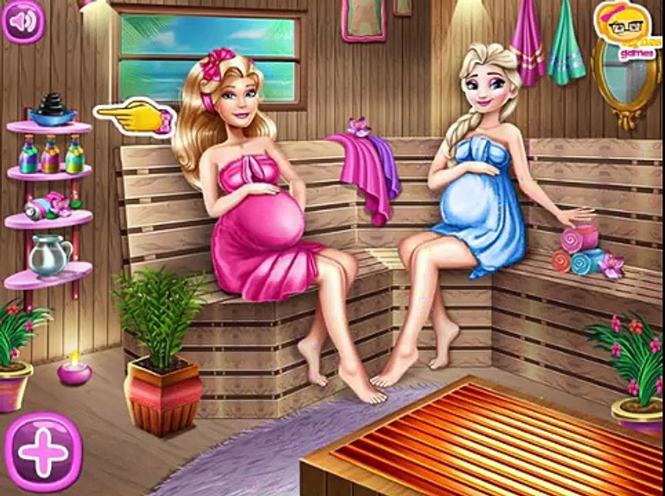 Barbie And Elsa Pregnant Sauna | Best Game for Little Girls - Baby Games To Play