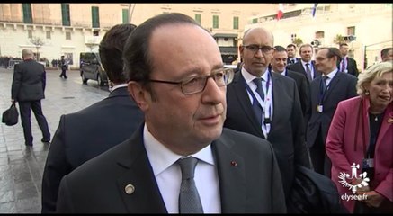 Déclaration à l'arrivée au Sommet de Malte
