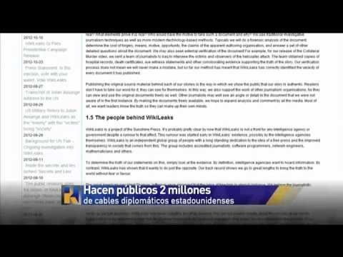 Wikileaks libera cerca de 2 millones de cables diplomáticos estadounidenses