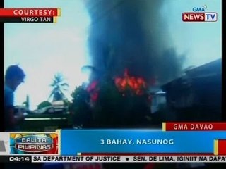 BP: 3 bahay, nasunog