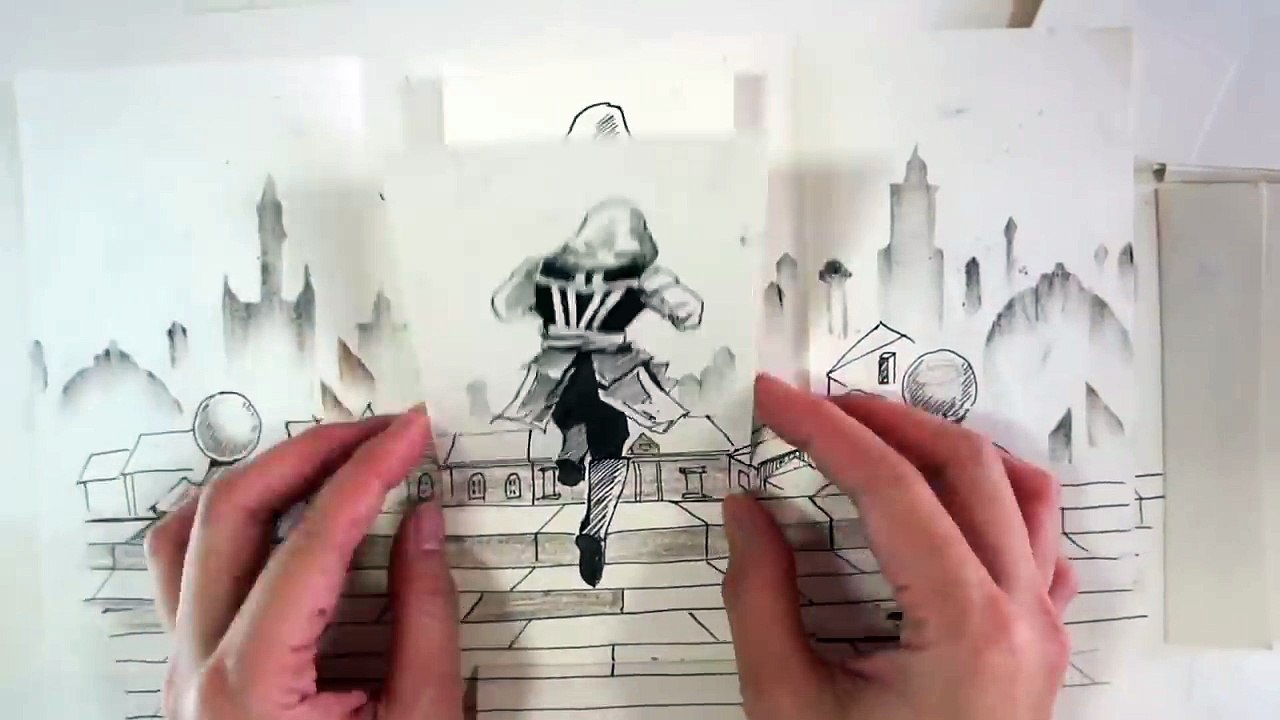Assassin's Creed en stop motion papier hallucinant réalisé par Serene Teh