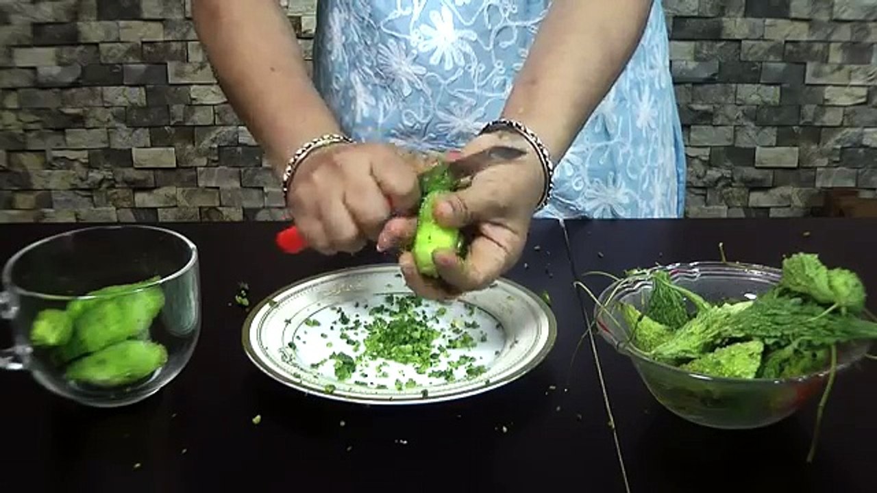 Bharwan Karela Recipe  - Stuffed bitter gourd Recipe - Stuffed Masala Karela