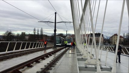 Premier essai du tram jusqu’à la gare de Kehl