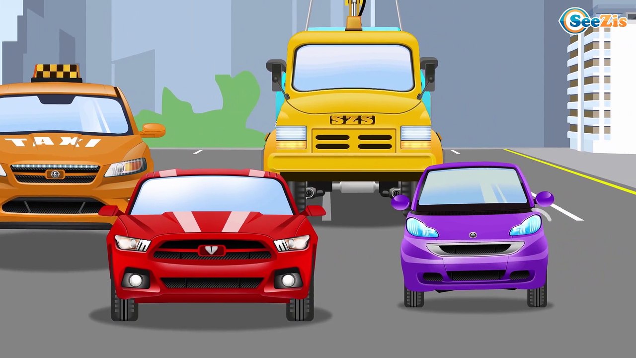 The Yellow Tow Truck rescues Car Friend - Cars & Trucks Cartoons - World of Cars for children