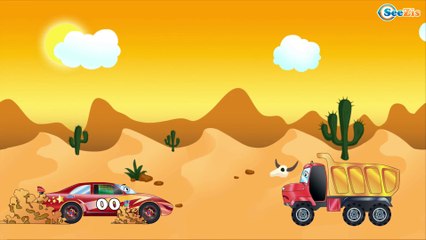 Carros de Carreras es rojo infantiles - Carritos para niños - Caricatura de carros