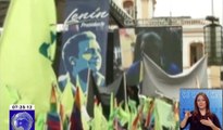 Multitudinario recibimiento a Lenin Moreno en Chimborazo