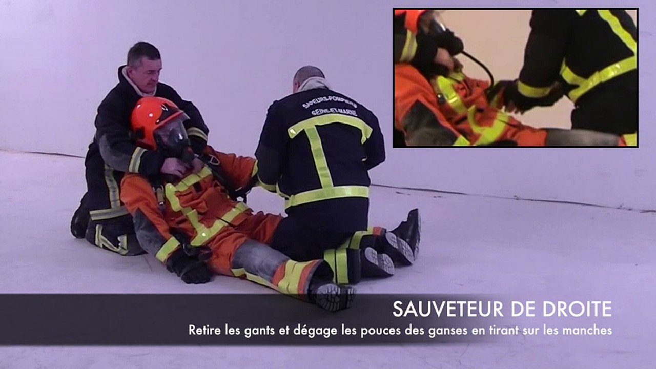 Déshabillage d’un sauveteur inconscient en EPI