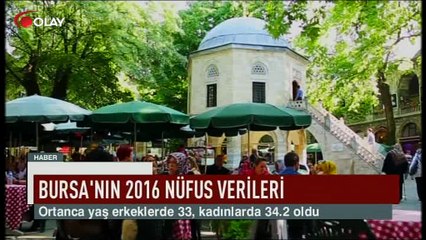 Bursa'nın 2016 nüfus verileri (Haber 03 02 2017)