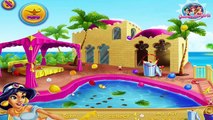 Disney Princess Jasmine Ariel & Belle Summer Pool | Palace Total Clean Up Dress Up Game Fo