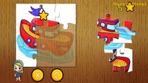 Cars Puzzle for Toddlers Police Car, The Bus, Fire Trucks, Kids Транспорт Головоломки