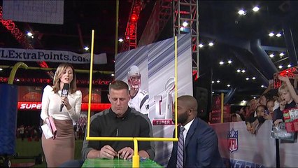 Paper Flick Football competition with J.J Watt
