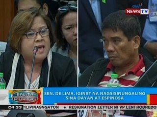 BP: Sen. De Lima, iginiit na nagsisinungaling sina Dayan at Espinosa