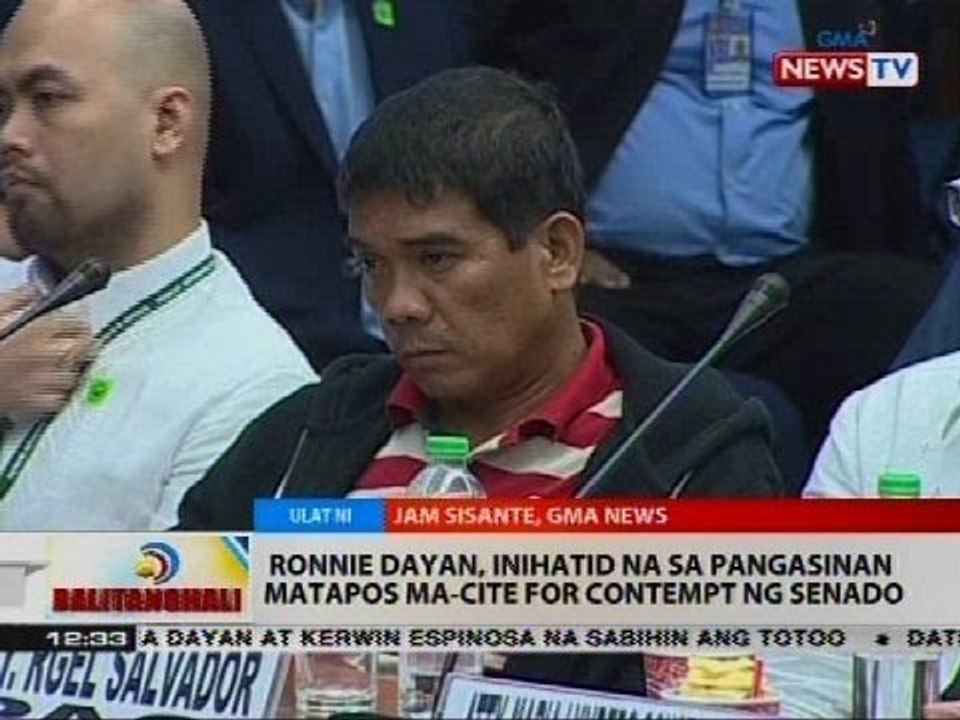 Ronnie Dayan, inihatid na sa Pangasinan matapos ma-cite for contempt ng Senado