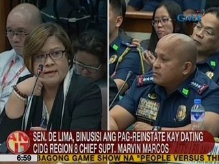UB: Sen. De Lima, binusisi ang pag-reinstate kay ex-CIDG Region 8 Chief Supt. Marvin Marcos