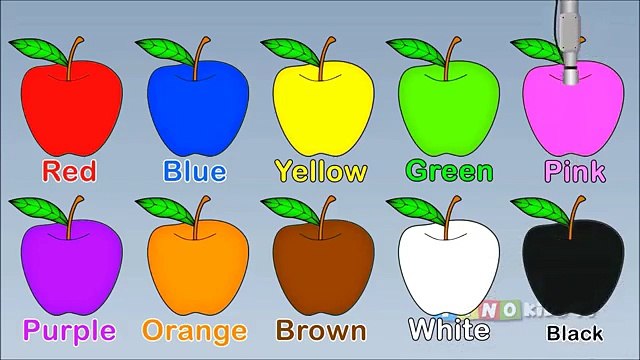 Learning Colors for Kids with Apple Coloring Page : Colors for Children Video