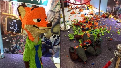 Ce garçon démantèle une sculpture en Lego coûtant plus de 13 000 € lors d’une exposition