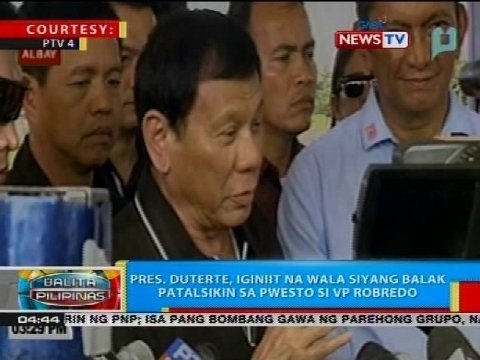 Pres. Duterte, iginiit na wala siyang balak patalsikin sa pwesto si VP Robredo