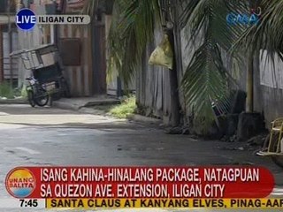 UB: Isang kahina-hinalang package, natagpuan sa Quezon Ave. Extension, Iligan City