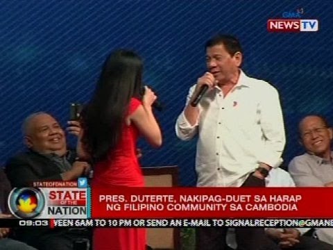 SONA: Pres. Duterte, nakipag-duet sa harap ng Filipino community sa Cambodia