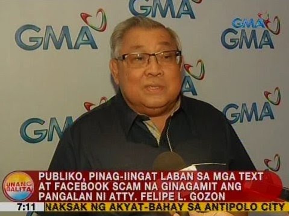 UB: Publiko, pinag-iingat vs. mga text at FB scam na ginagamit ang pangalan ni Atty. Felipe L. Gozon