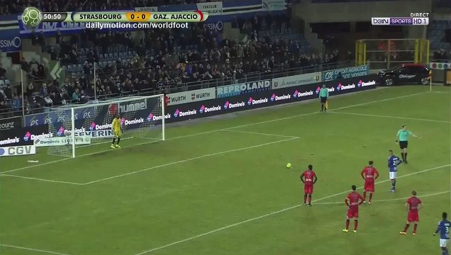 Goal Khalid Boutaib - Strasbourg 1 - 0 GFC Ajaccio - 03.02.2017