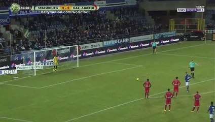 Goal Khalid Boutaib - Strasbourg 1 - 0 GFC Ajaccio - 03.02.2017