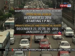 Suspension of number coding scheme