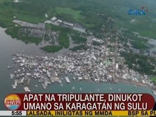 UB: 4 na tripulante, dinukot umano sa karagatan ng Sulu