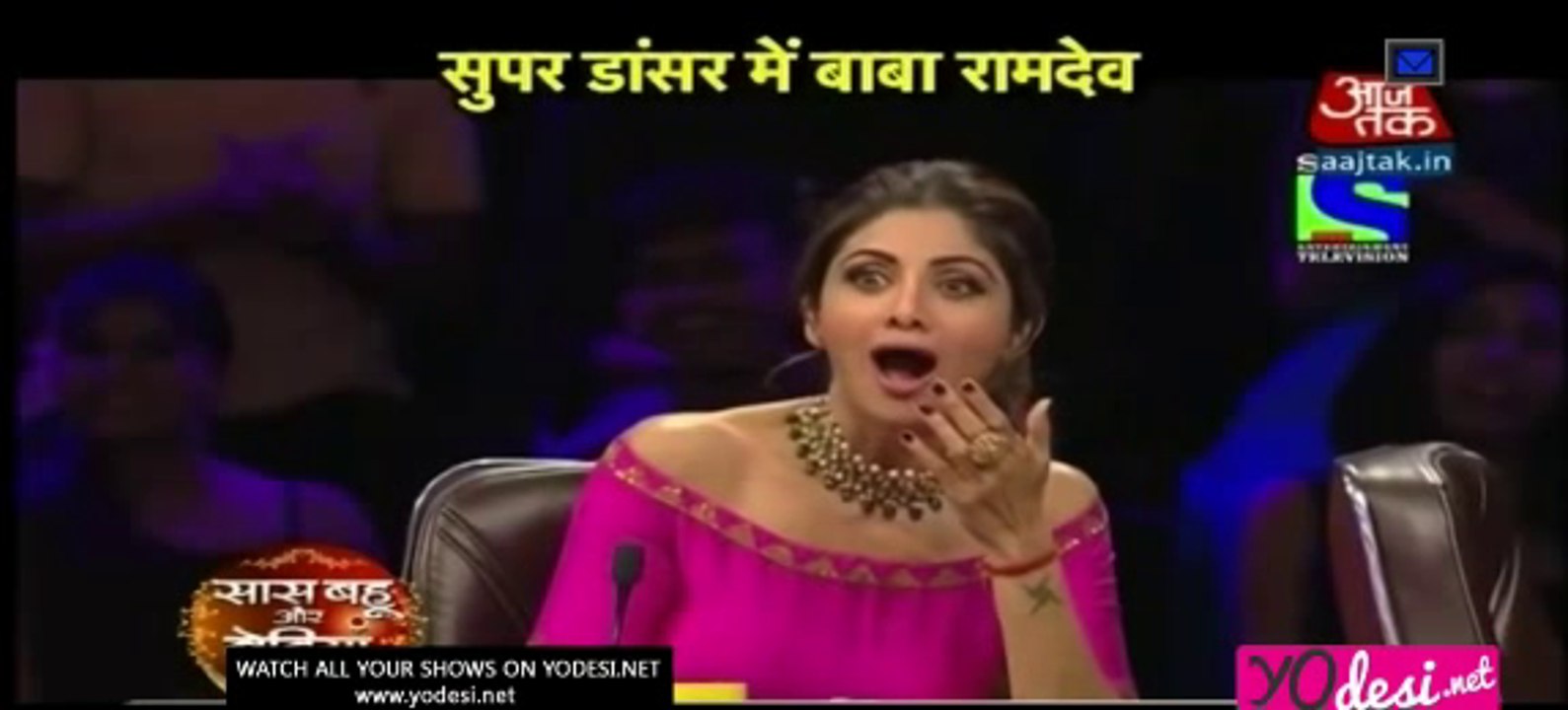 Baba Ramdev with Shilpa shetty in Super Dancers little funny