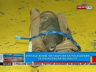 BP: Vintage bomb, natagpuan sa palaisdaan sa kasagsagan ng bagyo