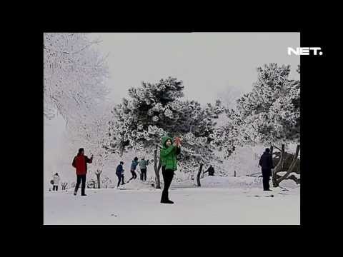NET17 - Pemandangan indah akibat hujan salju di China