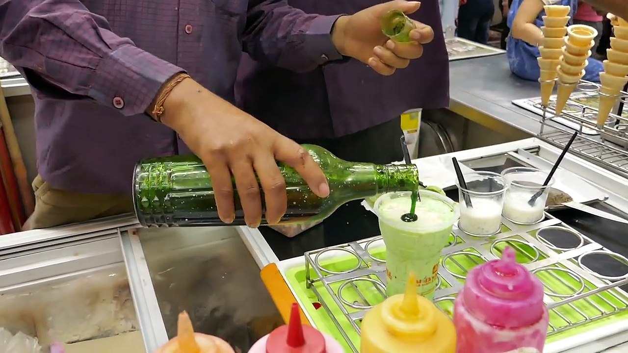 Indian Street Food - RAINBOW ICE CREAM Kulfi _ Falooda _ Ice Gola-PVeptPyADNs