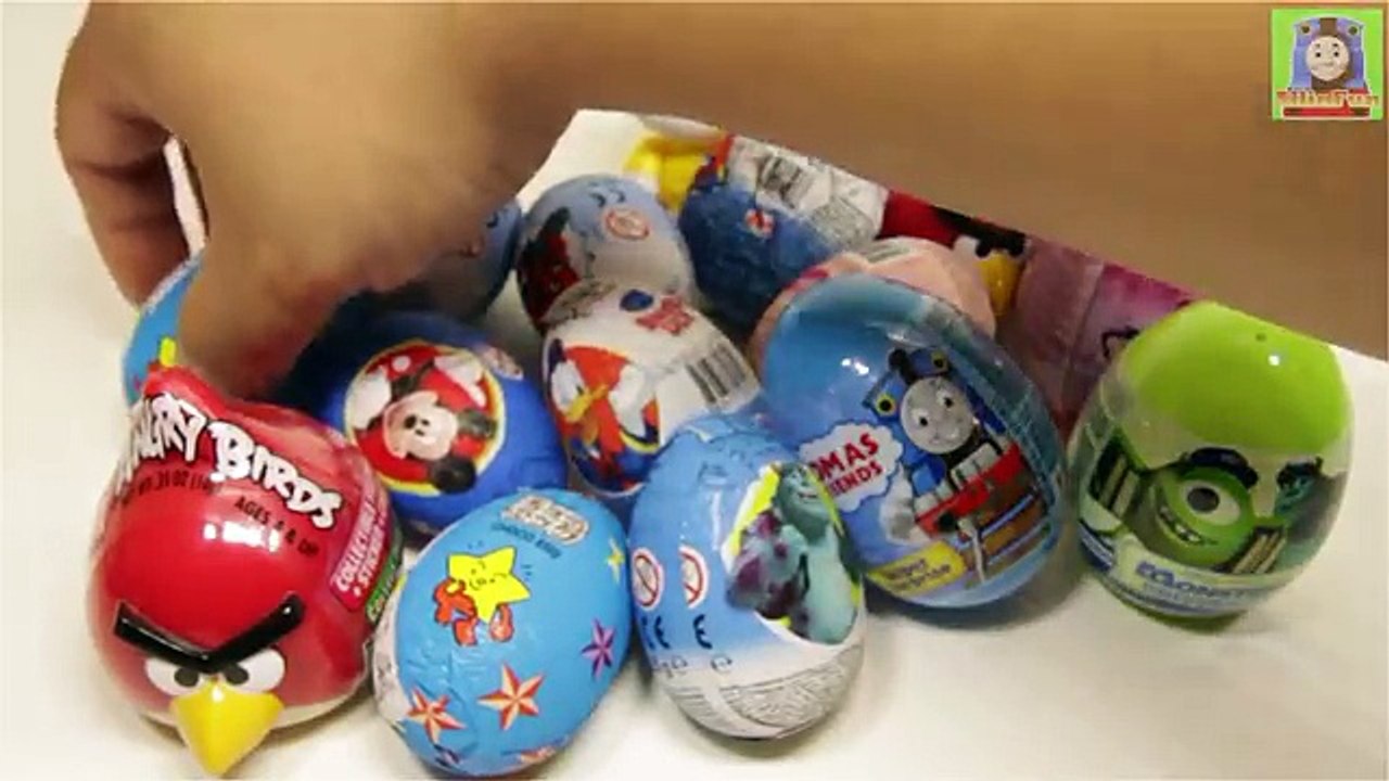20 Surprise Eggs Ep.7 Angry Birds Monsters Cars Thomas and Friends Spider-man Disney Princess Kinder