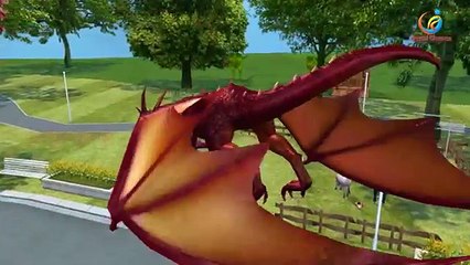 Dinosaur 3d vs Dragon Animation Finger Family Color Songs for Children to Learn Colors for Kids