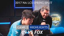 Highlights: C9 vs FOX Game 2 - 2017 NA LCS Spring Split Week 3