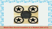 Black Star Round Coasters in a Basket Set of 5 66197f01