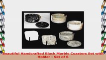 Extra Large Black Marble Coasters Stone Drink Coasters with Holder Set of 6 d7259e88