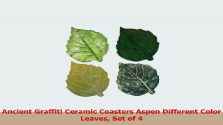 Ancient Graffiti Ceramic Coasters Aspen Different Color Leaves Set of 4 2abf7d6c