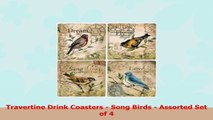 Travertine Drink Coasters  Song Birds  Assorted Set of 4 12db2975
