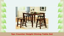 5pc Counter Height Dining Table and Stools Pub Set Dark Walnut Finish 702e3698