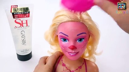 How to Transform Barbie Doll into Trolls Funny Facial Make Up Artist Video DIY