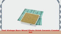 4x Teal Turquoise Color Vintage Barn Wood Kitchen Dining  Bar Drink Ceramic Coasters  d40cf051