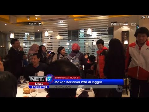 NET17 - Usai pertandingan All England 2014 para pemain makan bersama WNI di Inggris