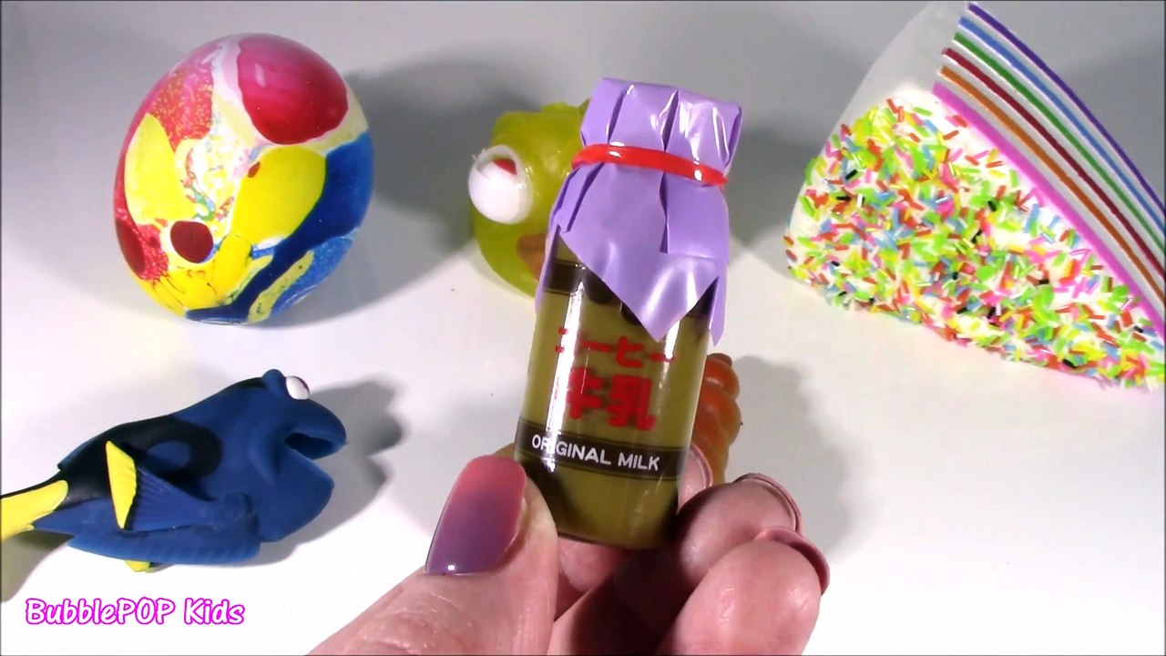 Cutting OPEN Squishy Unicorn CAKE! Chocolate Milk SLIME! Stretchy DORY! Croissant & Homemade! FUN