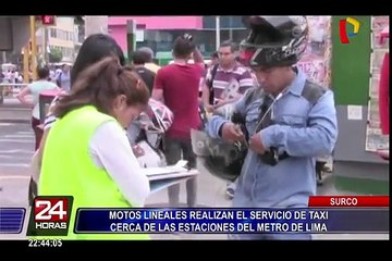 Motos lineales realizan servicio de ‘taxi’ cerca a estaciones del Metro de Lima