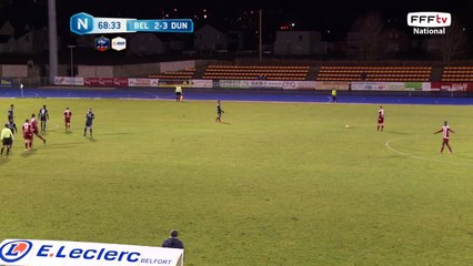 Coup franc repoussé par la défense de Belfort.