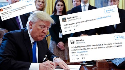 Voters Celebrate After Judge Overturns Donald Trump's Muslim Ban