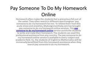 Pay Someone To Do My Homework Online