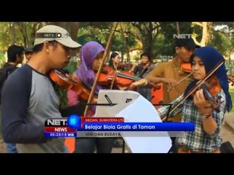 NET5 - Belajar biola gratis di Taman oleh Komunitas Biola Medan