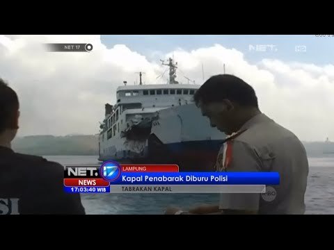 NET17 - Kapal kargo Qihang yang menabrak Kapal Roro Marisa diburu kepolisian resor Lampung